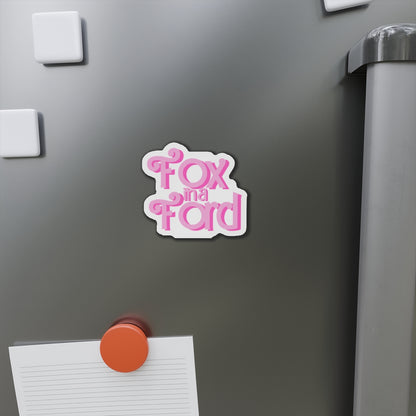 Playful Die-Cut Fox in A Ford Magnets for Cars, Fridges, Fun Decor, Perfect Gift, Home or Office, Cute Animal Lovers