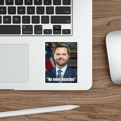 No More Beardos Satirical Die-Cut Stickers | for Laptops, Water Bottles, Gifts, and Decor | JD Vance | Pete Hegseth