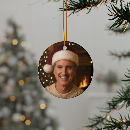 Gavin Newsom — Double-Sided Ceramic Ornament / “Governor Daddy” California Décor