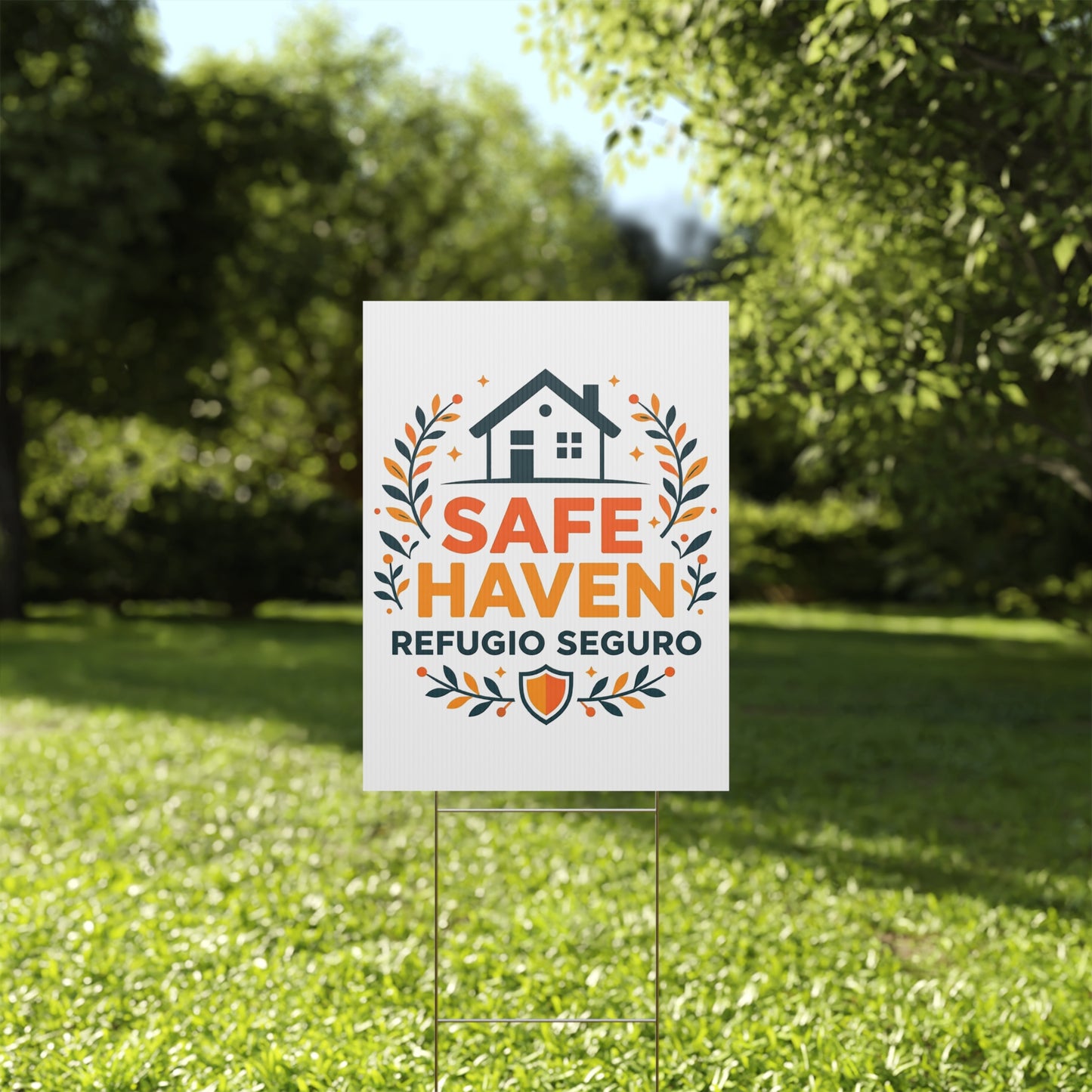 Safe Haven Yard Sign | Anti I.C.E | Refugio Seguro | Chinga La Migra | Decorative Lawn Sign, Home Safety Sign