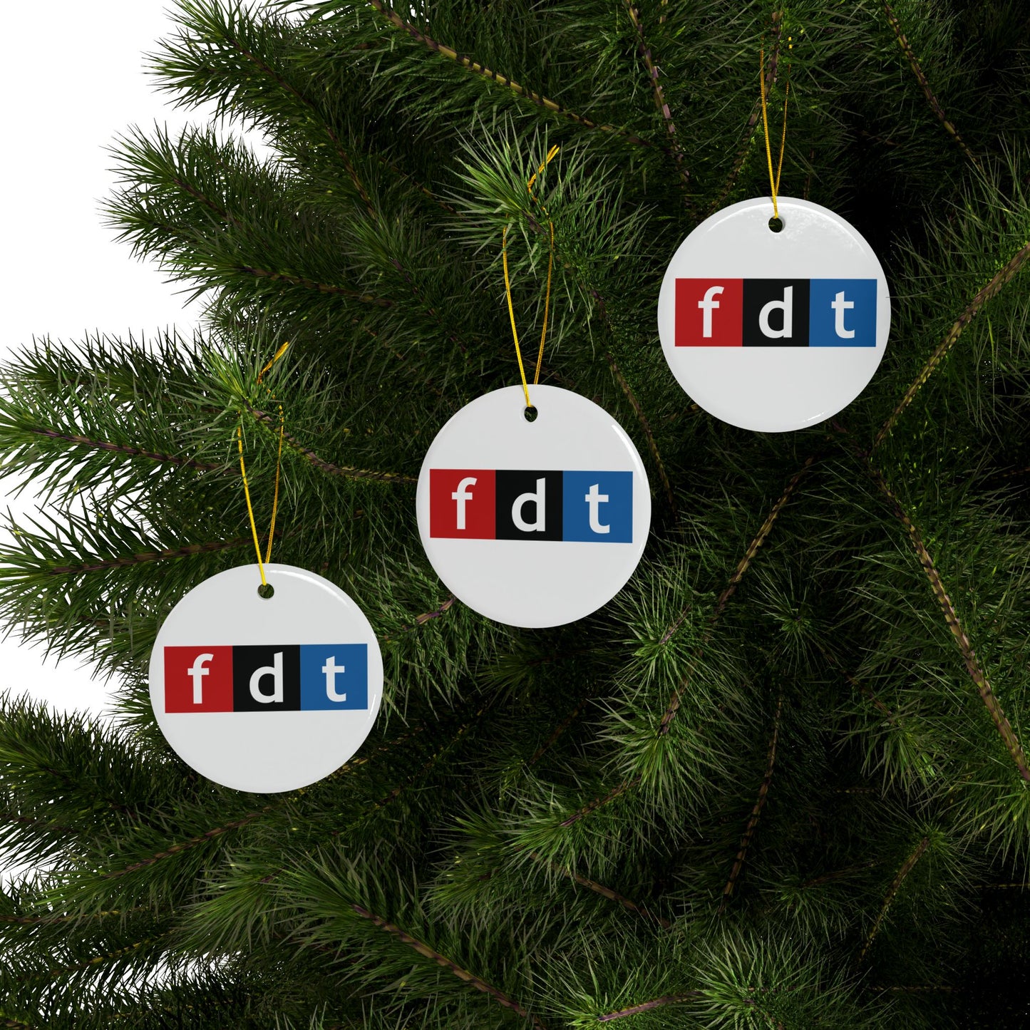 Foxtrot Delta Tango NPR Logo Ceramic Ornament | Anti Trump | Alternative Christmas Decor | Not Grandma's Christmas | Guerilla Christmas