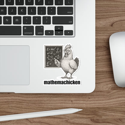 Mathemachicken | Funny Math Chicken Die-Cut Stickers, Teacher Gift, Student Decor, Laptop Stickers, Classroom Supplies, Math Humor