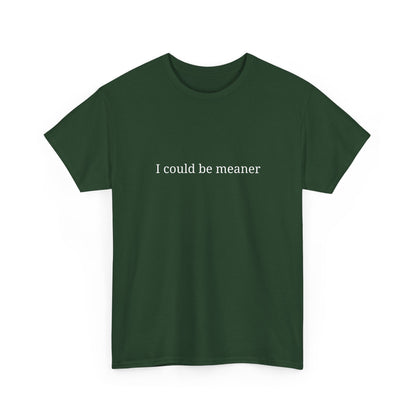 I Could Be Meaner Unisex Heavy Cotton Tee, Funny Graphic Shirt, Gift for Friend, Casual Wear, Humor T-Shirt, Birthday Gift