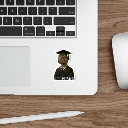 Philosoraptor Graduation Die-Cut Stickers, Funny Graduation Gifts, Laptop Decals, Student Humor, Graduation Decorations