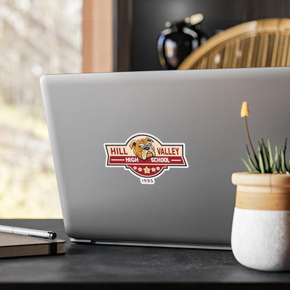 Back to the Future Retro Custom Kiss-Cut Vinyl Decals, Personalized School Stickers, Hill Valley High Decor