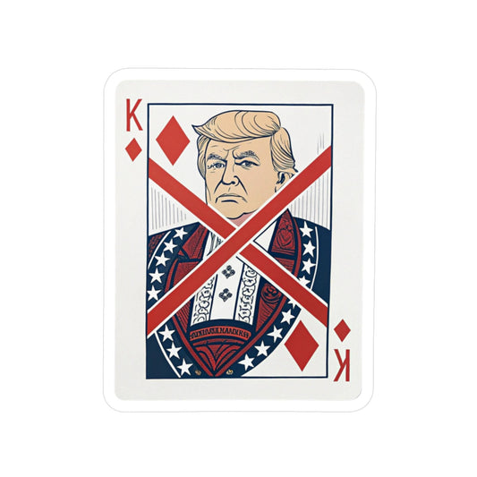 Anti Trump Playing Card Sticker, No Kings Political Protest Decal, King of Diamonds Vinyl Sticker, Funny Activist Gift, Liberal Satire Art