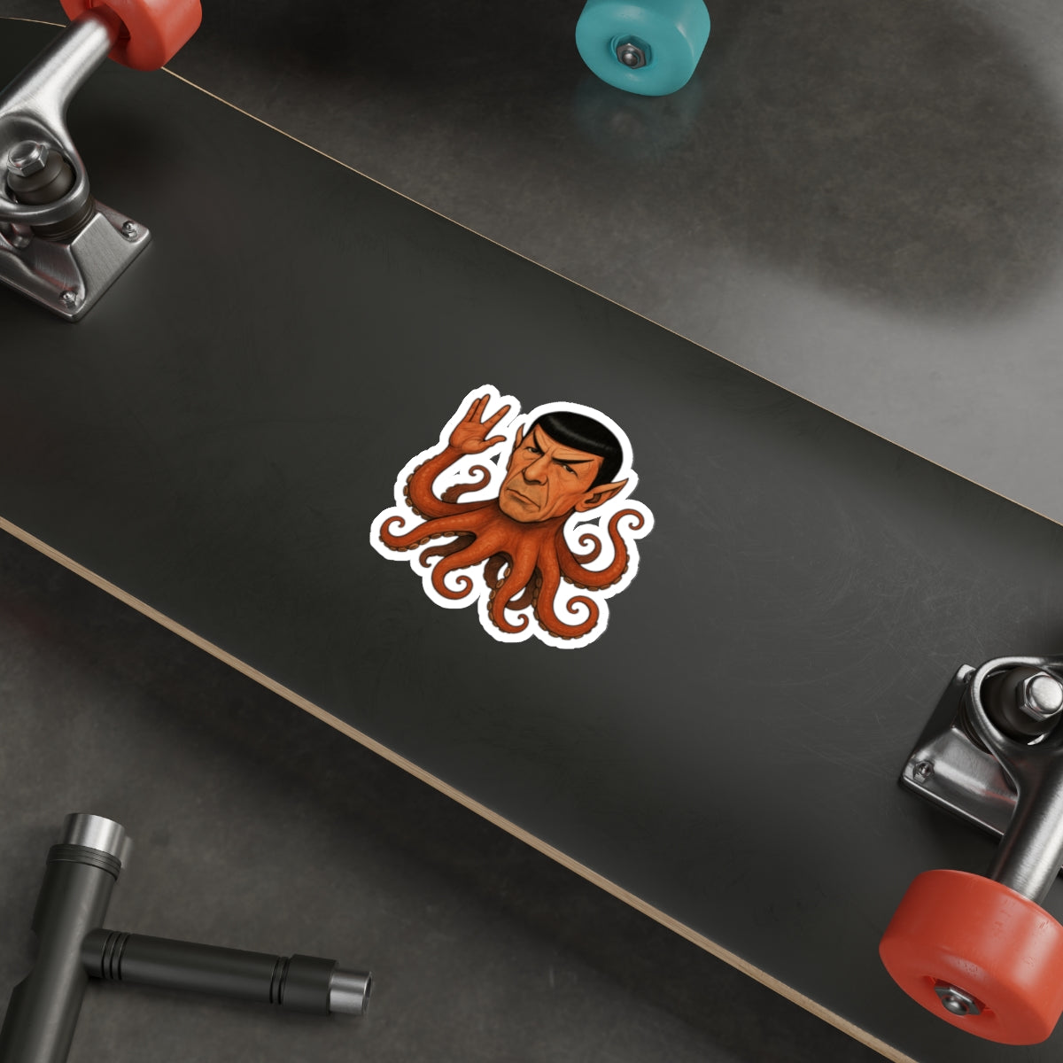 Spocktopus | Unique Octopus Alien Die-Cut Stickers - Perfect for Laptop, Water Bottle, Car, Fridge Decor, & Gift for Sci-Fi Fans