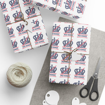No Kings Pattern Wrapping Paper | Glossy or Matte Finish Options | Anti-Trump | No Kings in America