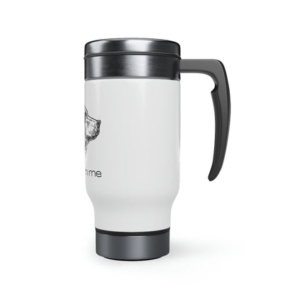 Bear With Me Stainless Steel Travel Mug with Handle, 14oz Animal Design Wildlife Nature Coffee Go Cup Drink Holder