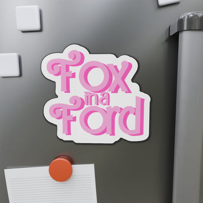 Playful Die-Cut Fox in A Ford Magnets for Cars, Fridges, Fun Decor, Perfect Gift, Home or Office, Cute Animal Lovers