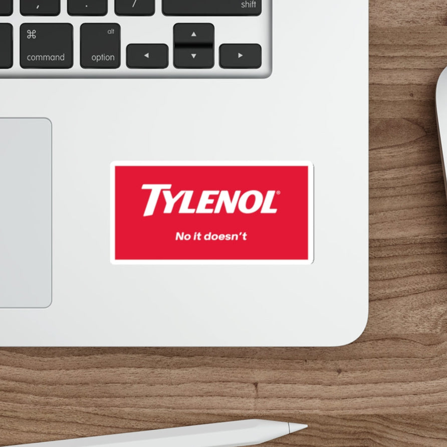 Satirical Tylenol Die-Cut Sticker, Funny Office Stickers, Laptop Decals, Gift for Friends, Humor Stickers