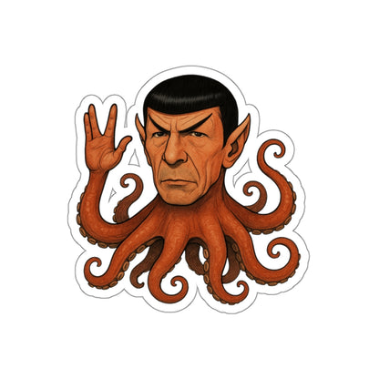 Spocktopus | Unique Octopus Alien Die-Cut Stickers - Perfect for Laptop, Water Bottle, Car, Fridge Decor, & Gift for Sci-Fi Fans