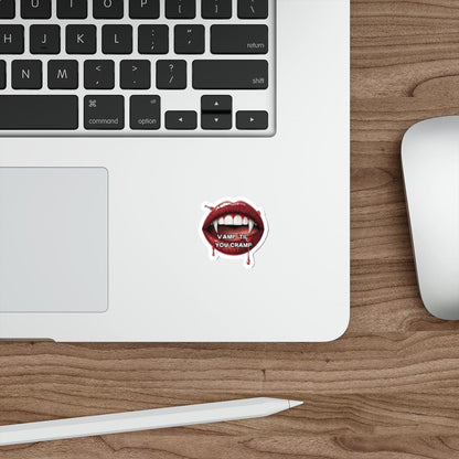 Vamp 'Til You Cramp Halloween Die-Cut Sticker - Holiday Humor - Funny Stickers