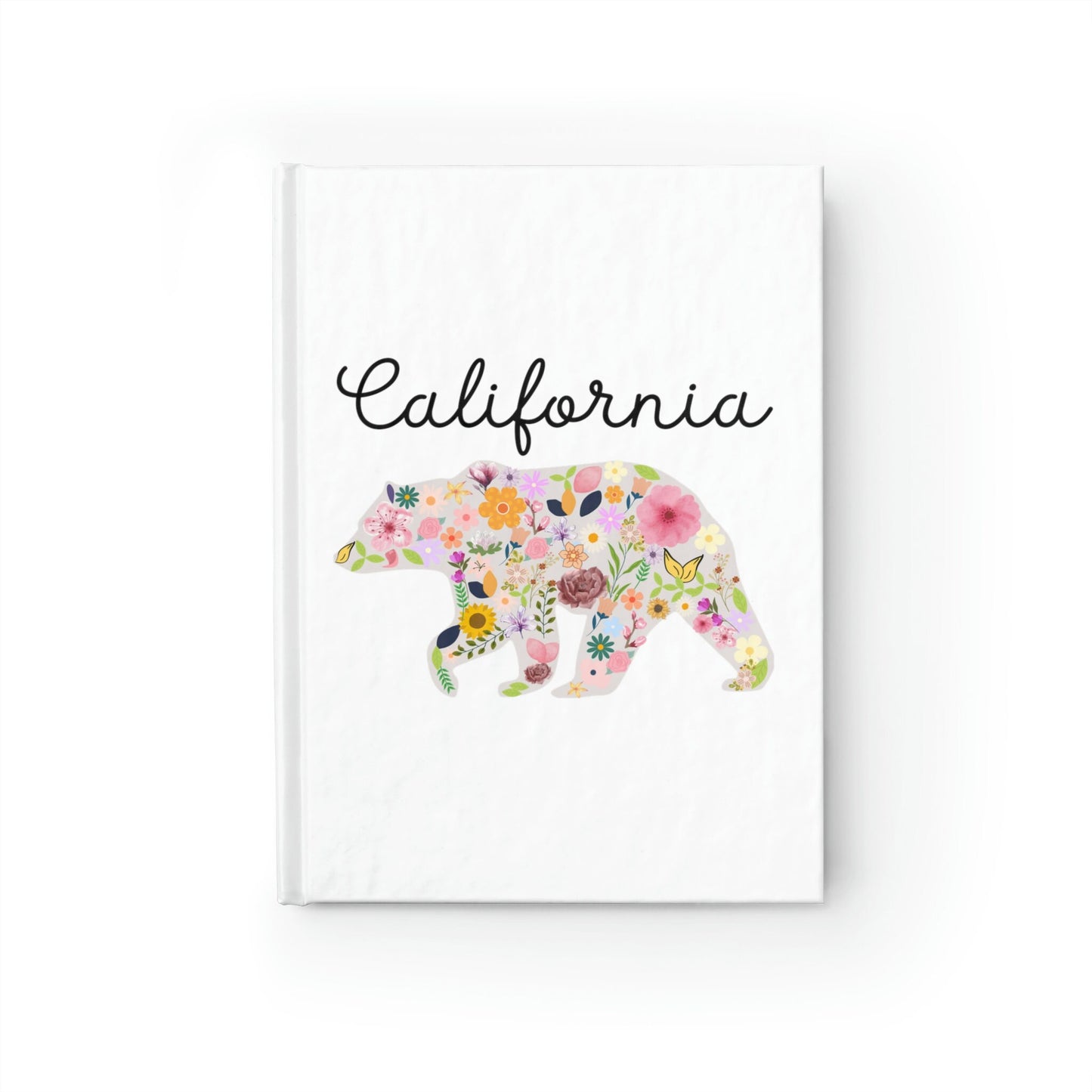 California Bear Flower Design Journal - Ruled Line Floral Cali Golden State