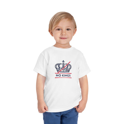 No Kings Toddler Short Sleeve Tee - No Kings Crown Design, Funny Kids Shirt, Birthday Gift, Toddler Outfit, Playful Summer Tee