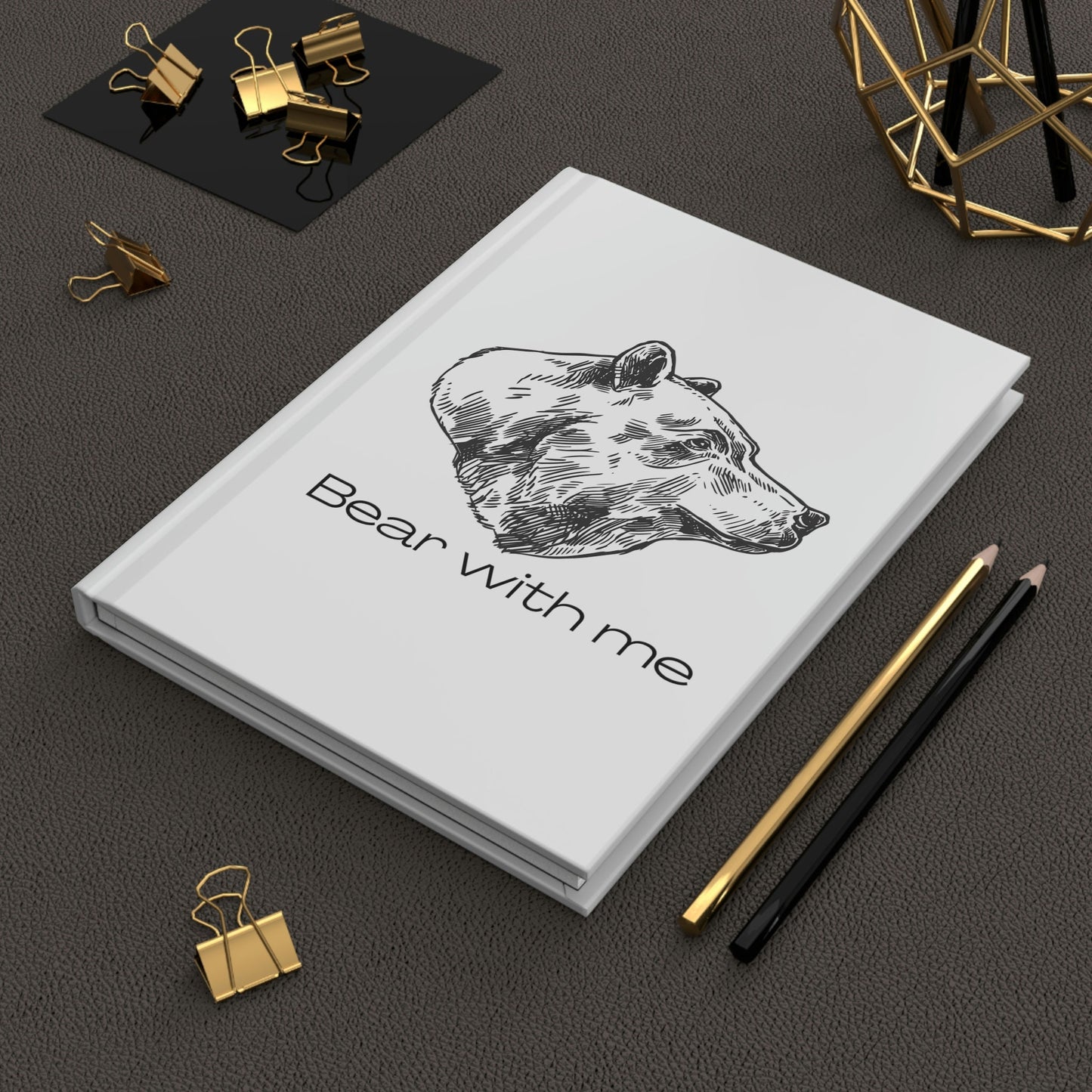Bear With Me Hardcover Journal Matte Animal Design Wildlife Nature