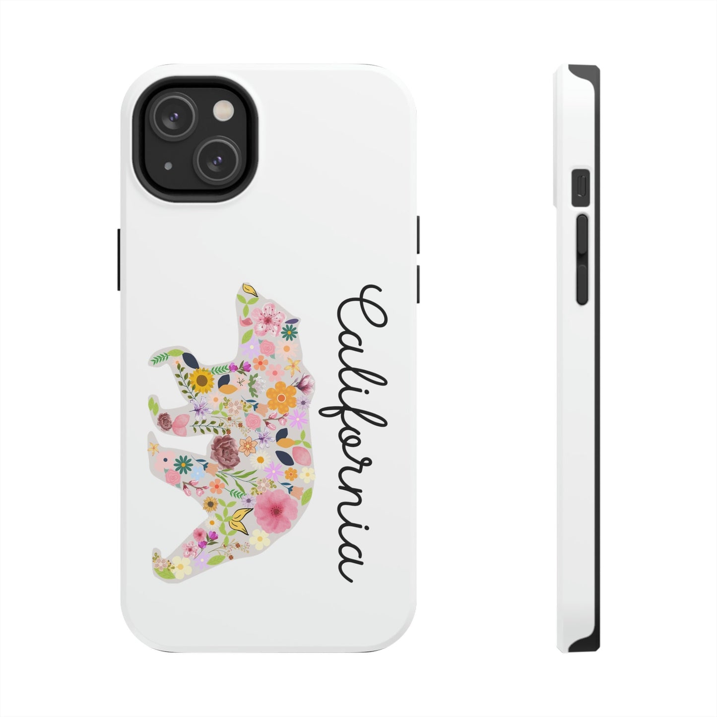 California Bear Flower Design Floral Flowers Cali Golden State Tough Phone Cases, Case-Mate