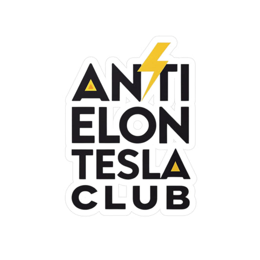 Anti Elon Tesla Club Vinyl Decals, Funny Car Stickers, Unique Wall Decor, Gift for Tech Lovers, Anti-Elon Merchandise