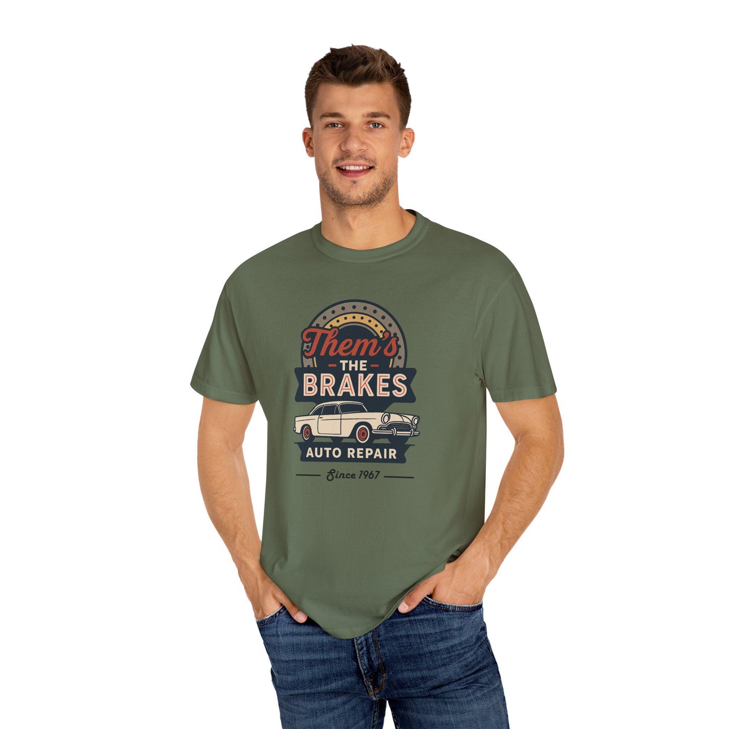 Them's The Brakes Vintage Auto Repair Graphic Tee, Unisex T-Shirt, Car Lover Gift, Dad Shirt, Classic Car Style