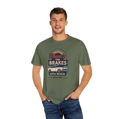 Them's The Brakes Vintage Auto Repair Graphic Tee, Unisex T-Shirt, Car Lover Gift, Dad Shirt, Classic Car Style