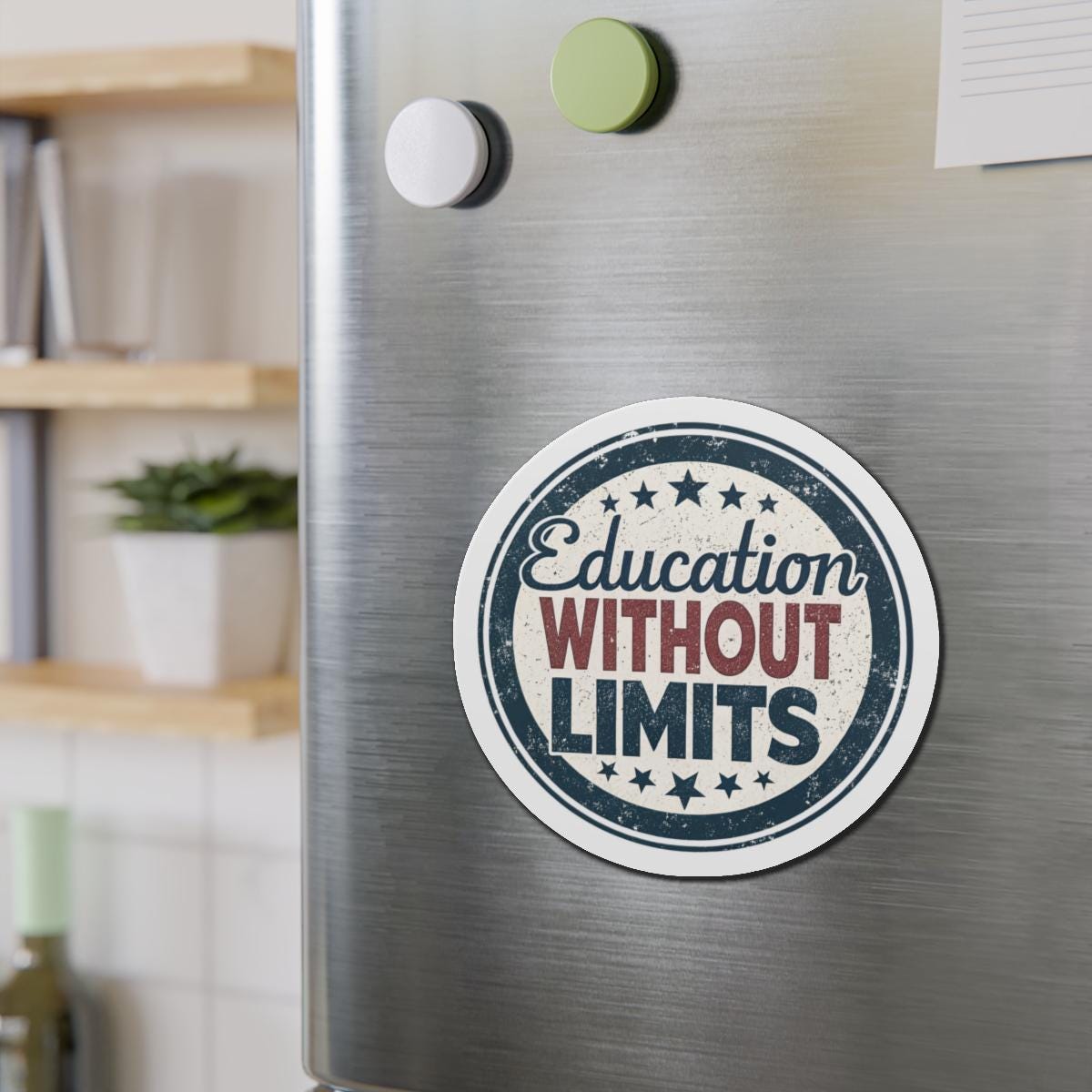 Education Without Limits Inspirational Die-Cut Magnets for Teachers and Students, Motivational Home Decor, Education Gifts, Classroom