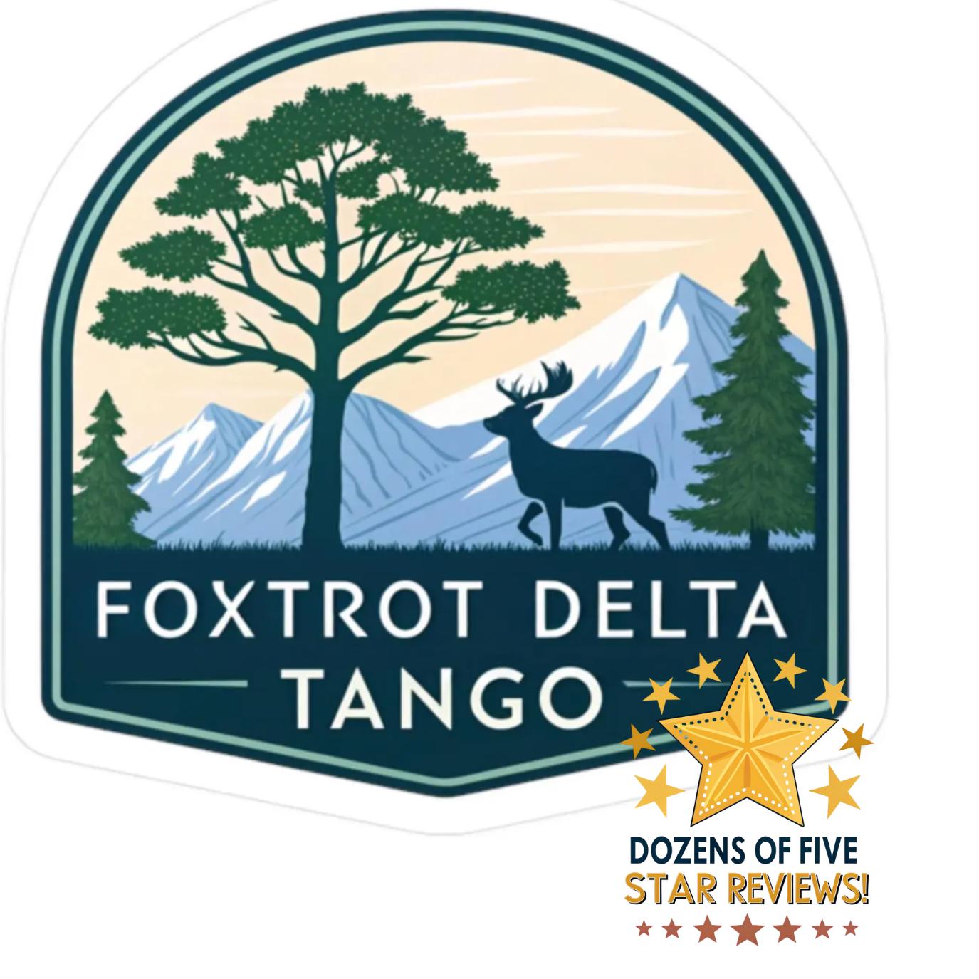 Foxtrot Delta Tango, Nature-Inspired Kiss-Cut Vinyl Decals, Great For Cars, Laptops, and Water Bottles