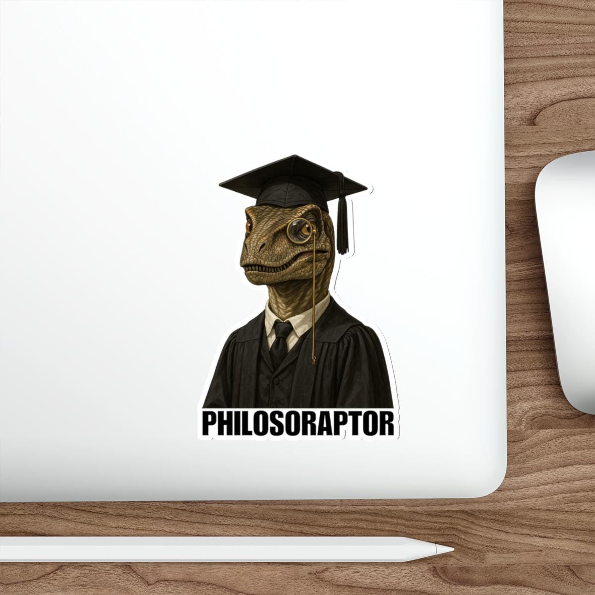 Philosoraptor Graduation Die-Cut Stickers, Funny Graduation Gifts, Laptop Decals, Student Humor, Graduation Decorations