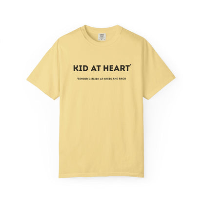 Kid at Heart Unisex Garment-Dyed T-Shirt, Casual Tee, Beachwear, Fun Summer Top, Gift for Adults, Everyday Wear