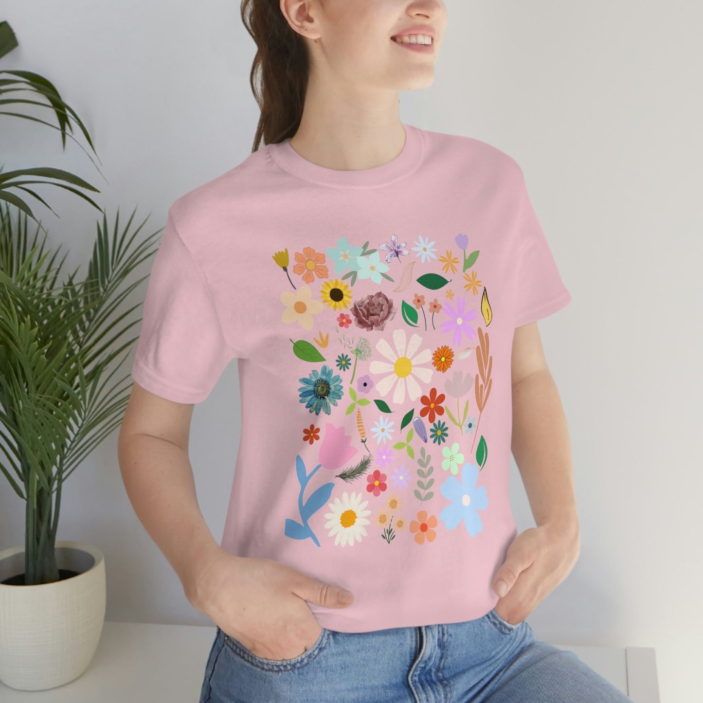 Flower Design T-Shirt Flowers Petals Field Nature Floral Unisex Tee