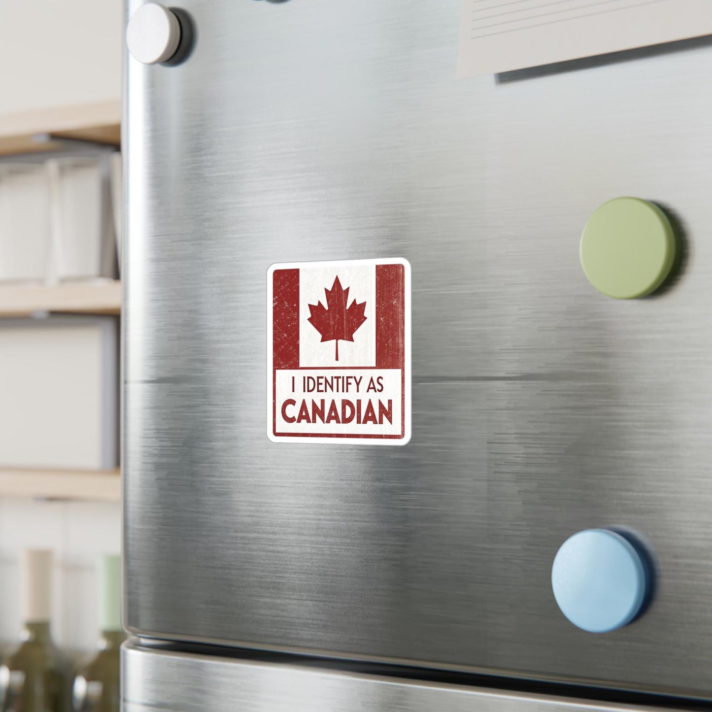 I Identify as Canadian Kiss-Cut Vinyl Decals, Cool Stickers for Canadians, Home Decor, Office Decor, Gift for Canada Day