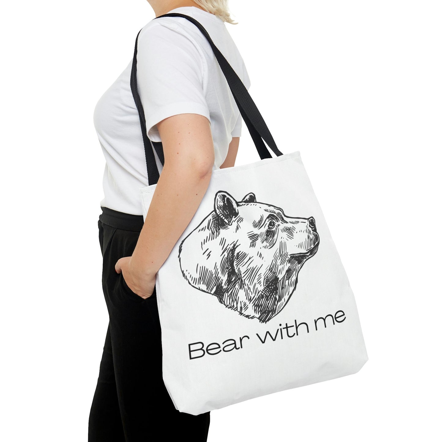Bear With Me AOP Tote Bag Nature Animal Design Wildlife