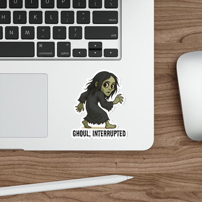 Ghoul, Interrupted Halloween Die-Cut Stickers | Spooky Decor for Halloween, Gifts for Ghoulish Fans, Laptop Stickers, Witchy Accessories