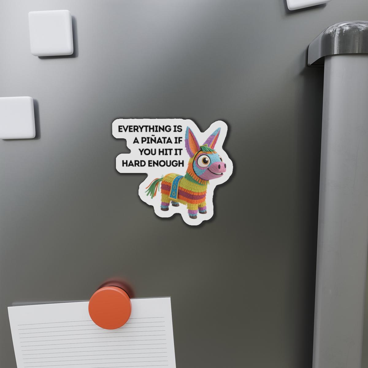 Playful Piñata Die-Cut Magnets, Fun Home Decor, Gift for Kids, Birthday Keepsake, Quirky Refrigerator Magnet