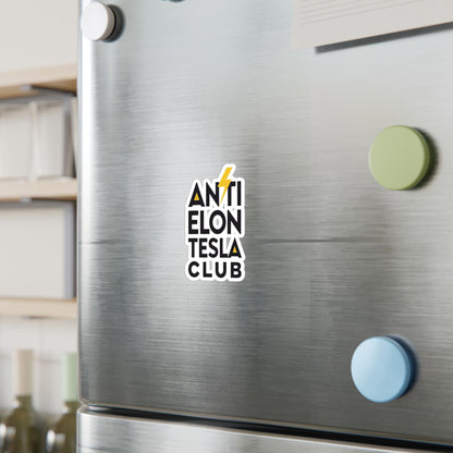 Anti Elon Tesla Club Vinyl Decals, Funny Car Stickers, Unique Wall Decor, Gift for Tech Lovers, Anti-Elon Merchandise