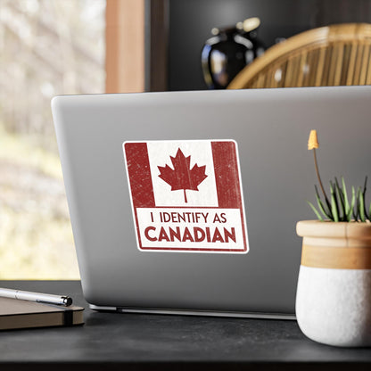 I Identify as Canadian Kiss-Cut Vinyl Decals, Cool Stickers for Canadians, Home Decor, Office Decor, Gift for Canada Day