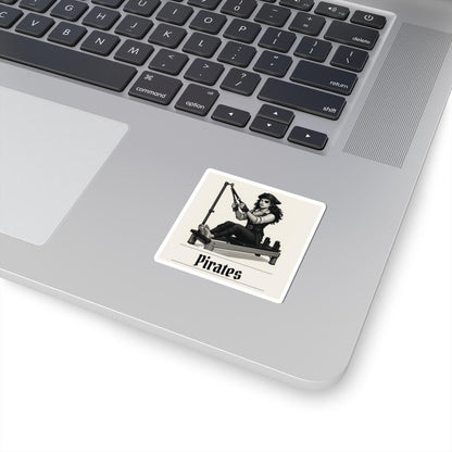 Pirates Pilates Sticker, Funny Kiss-Cut Vinyl Decal for Laptops, Journals, Water Bottles, Gift for Pilates Lovers and Pun Fans