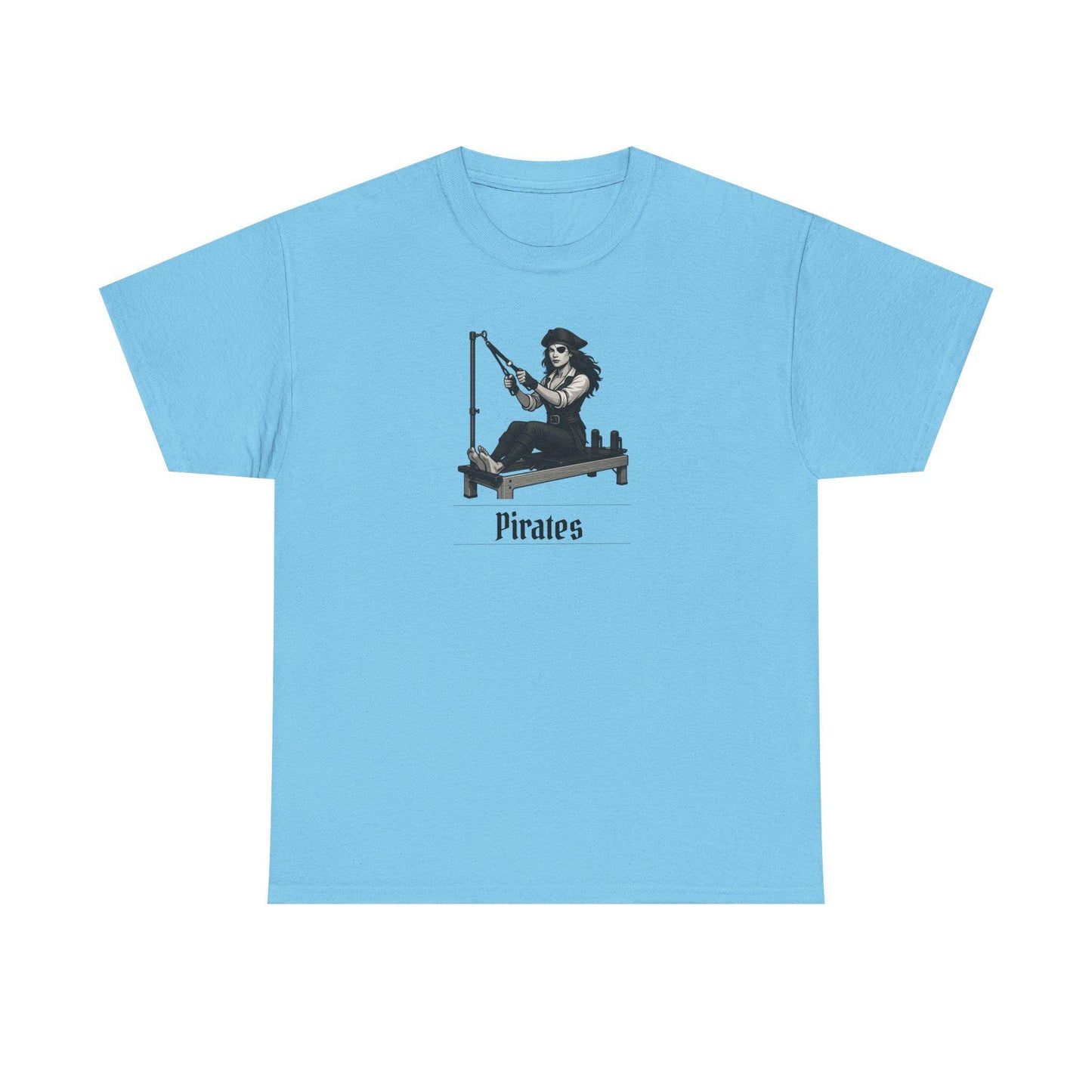 Pirates Pilates T-Shirt, Funny Pirate Workout Tee, Unisex Cotton Shirt for Pilates Fans, Halloween Gift, Fitness Pun Shirt for Adults