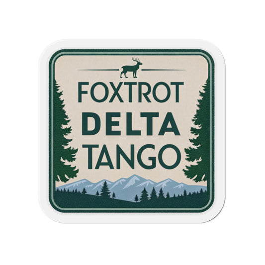 Foxtrot Delta Tango Adventure-Themed Die-Cut Magnets, Personalized Magnet for Nature Lovers