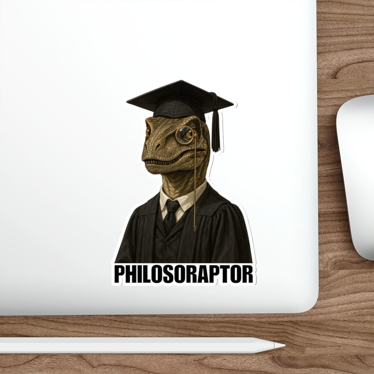 Philosoraptor Graduation Die-Cut Stickers, Funny Graduation Gifts, Laptop Decals, Student Humor, Graduation Decorations