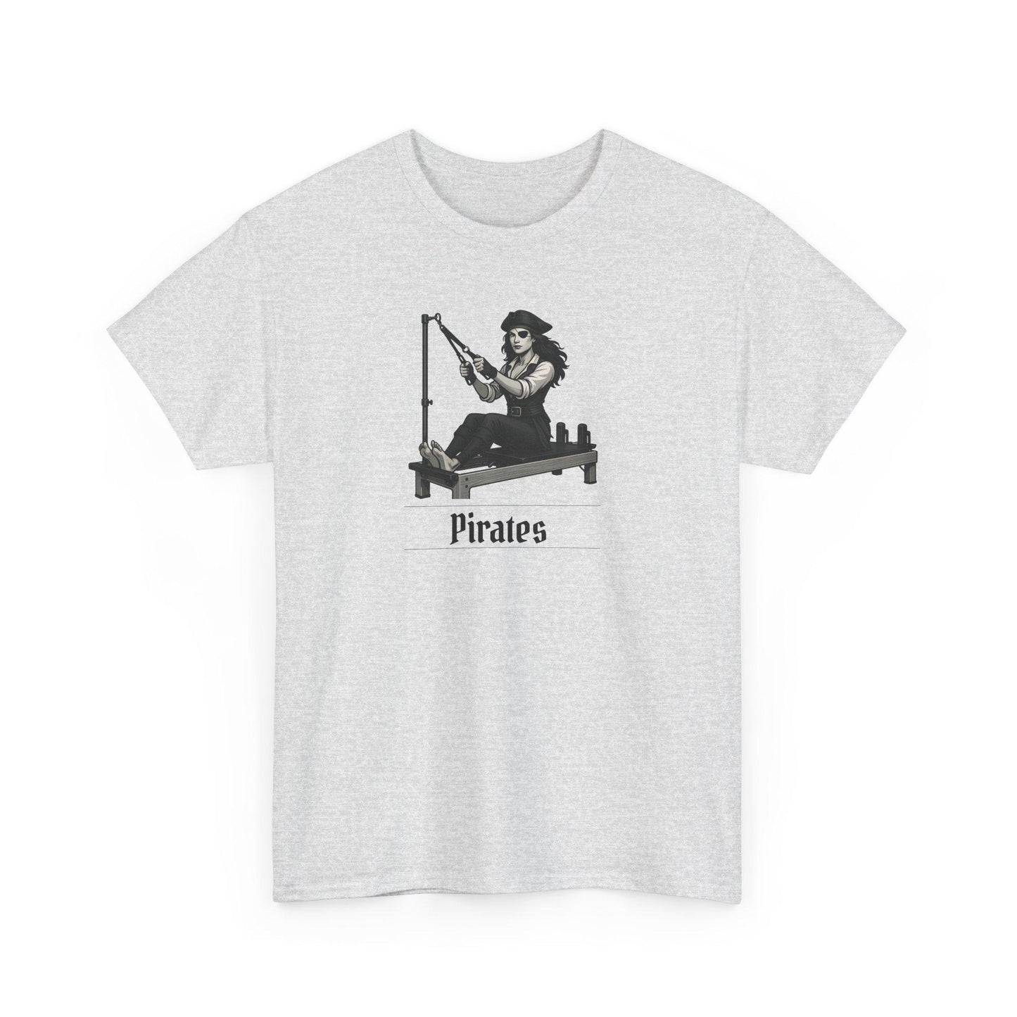 Pirates Pilates T-Shirt, Funny Pirate Workout Tee, Unisex Cotton Shirt for Pilates Fans, Halloween Gift, Fitness Pun Shirt for Adults