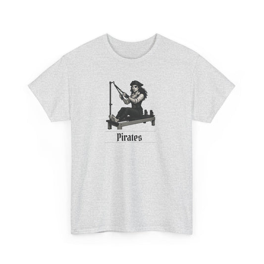 Pirates Pilates T-Shirt, Funny Pirate Workout Tee, Unisex Cotton Shirt for Pilates Fans, Halloween Gift, Fitness Pun Shirt for Adults