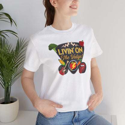 Rocking Veggie Graphic Tee, Funny Food Shirt, Music Lovers Gift, Unisex Humor T-Shirt, Casual Wear for Parties