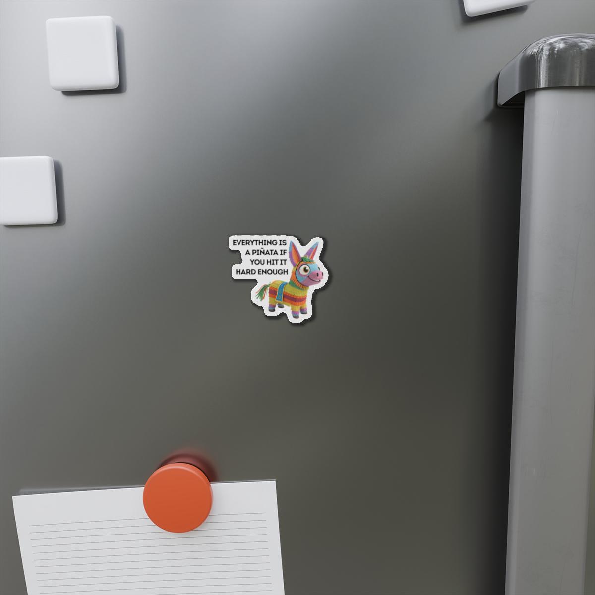 Playful Piñata Die-Cut Magnets, Fun Home Decor, Gift for Kids, Birthday Keepsake, Quirky Refrigerator Magnet