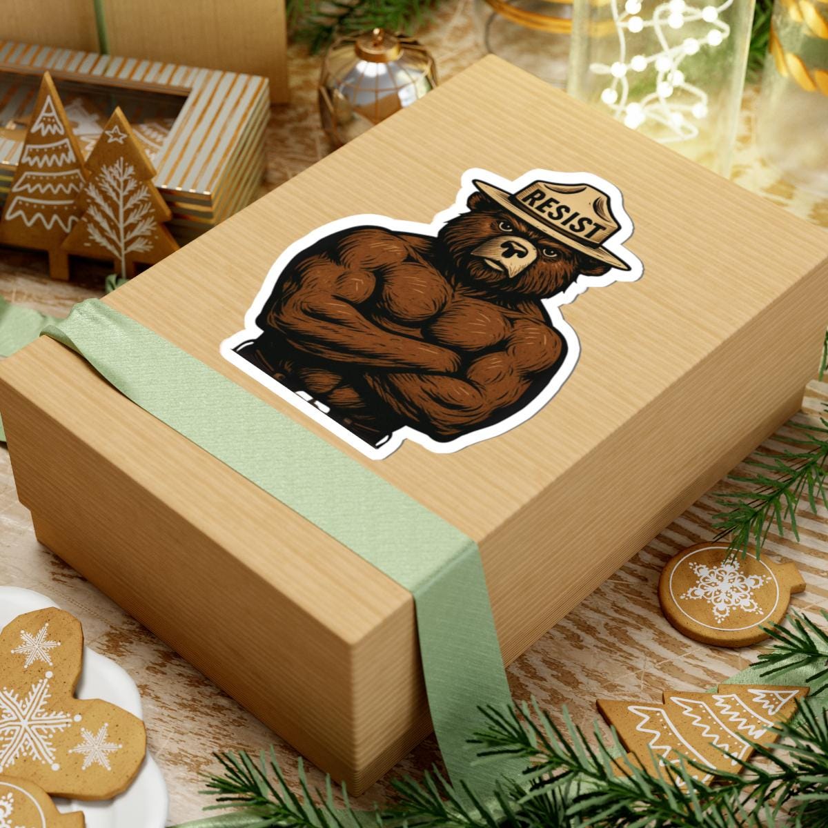 Smoky The Bear Resist Sticker - Anti-Trump