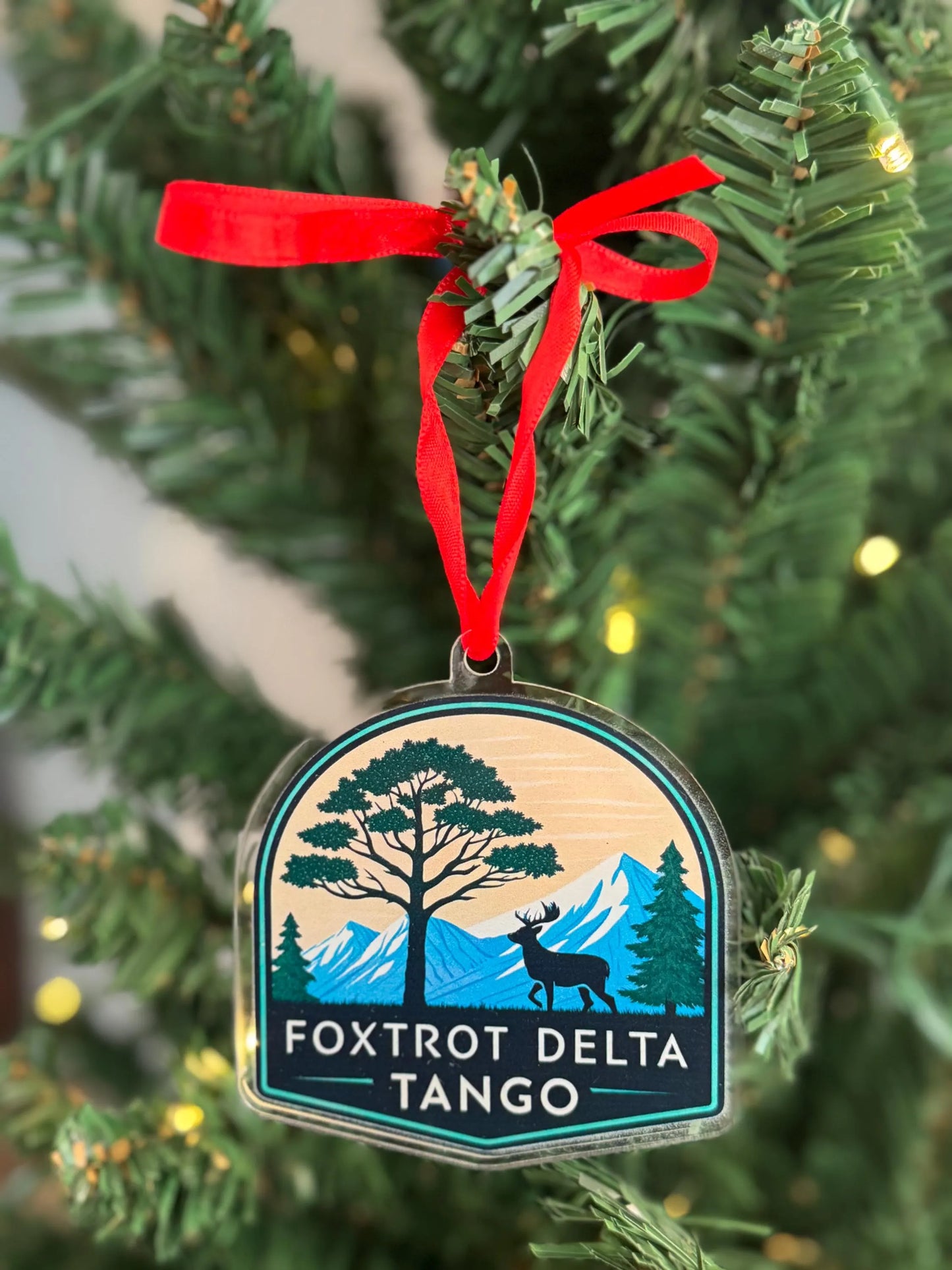 Foxtrot Delta Tango Custom Cut Acrylic Ornament | Anti Trump | National Forest Theme | FDT | Ornament | Christmas Decor
