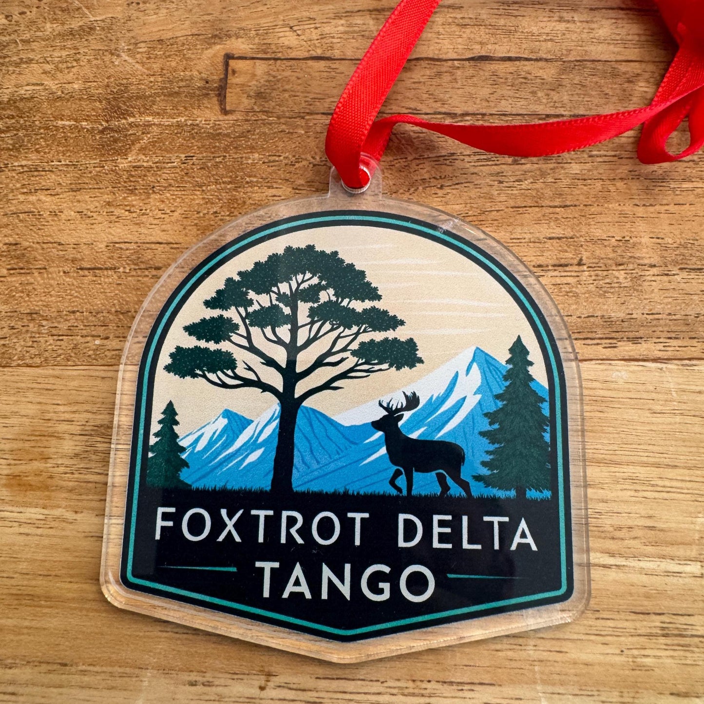 Foxtrot Delta Tango Custom Cut Acrylic Ornament | Anti Trump | National Forest Theme | FDT | Ornament | Christmas Decor